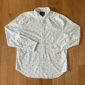 Bonobos White and Green Patterned Men's Shirt